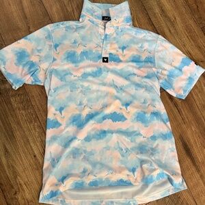 Bad Birdie Polo - Small - Blue/Pink